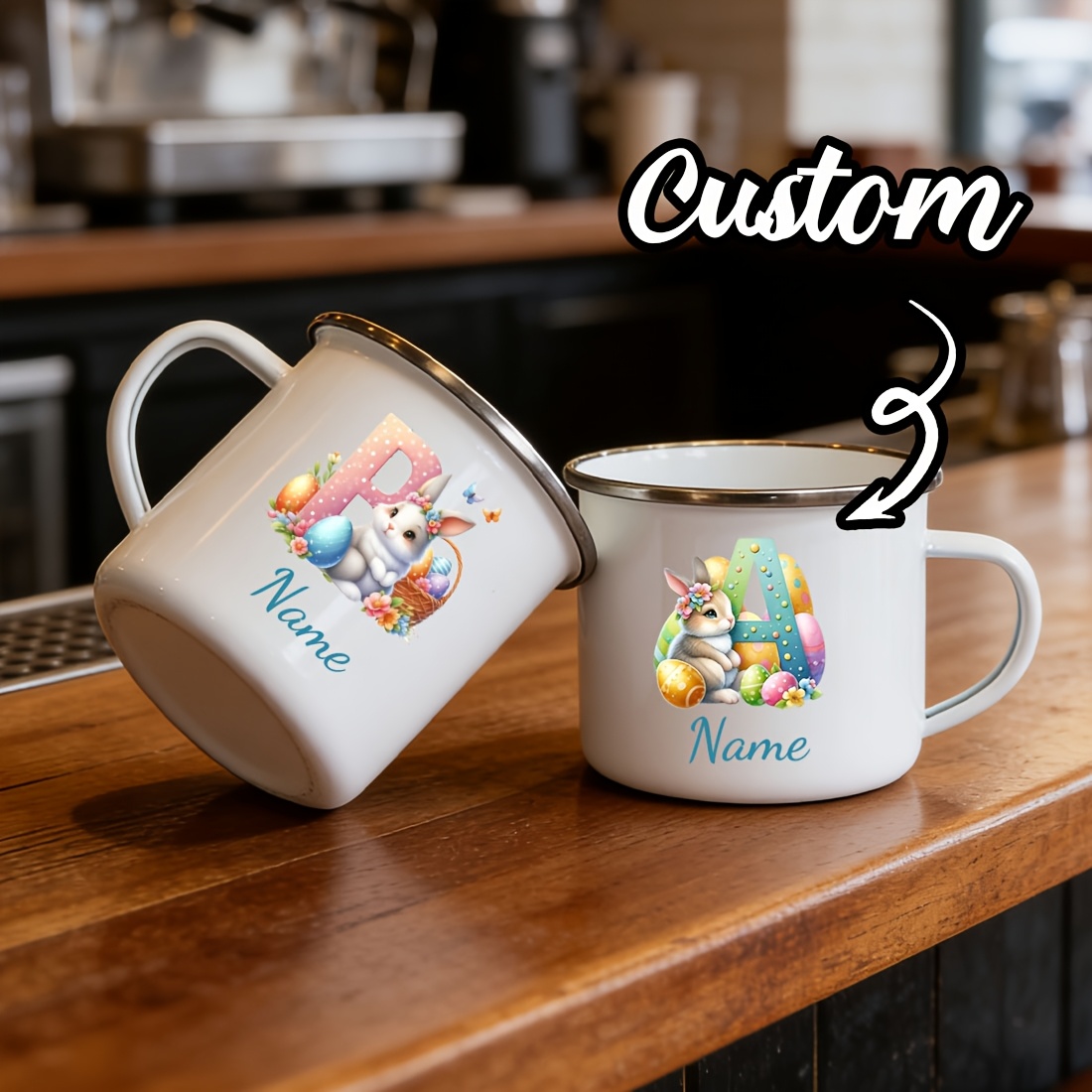 Coffee Equipment Names - Tazza Personalizzata con Iniziale Floreale, Tazza